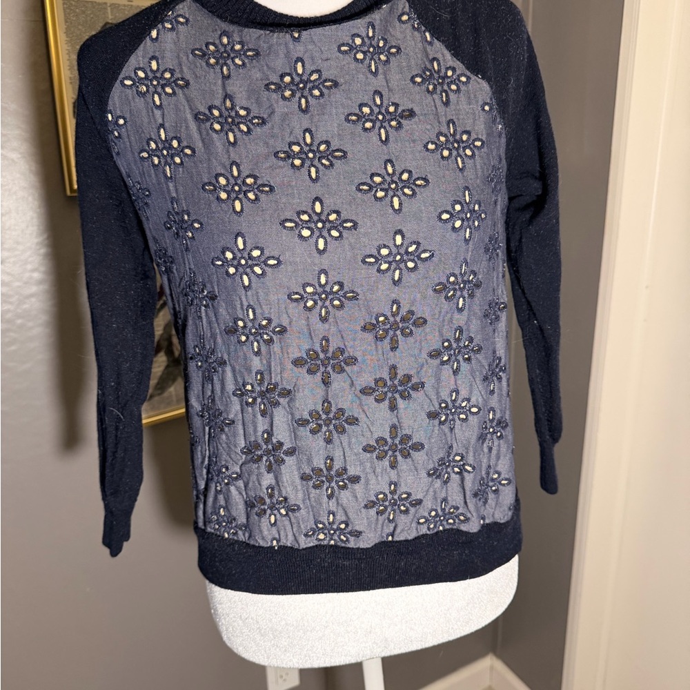 J. Crew Midnight Blue Floral Women's Sweater